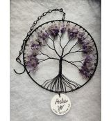 Strom života, drátovaný-ametyst