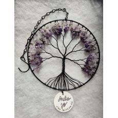 Strom života, drátovaný-ametyst