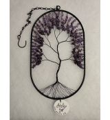 Strom života, drátovaný-ametyst