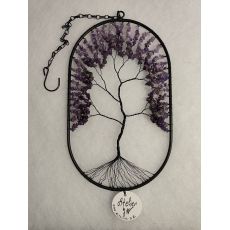 Strom života, drátovaný-ametyst