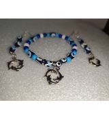 Sada náramek a náušnice delfín