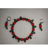 Sada náramek a náušnice srdíčka, vánoce